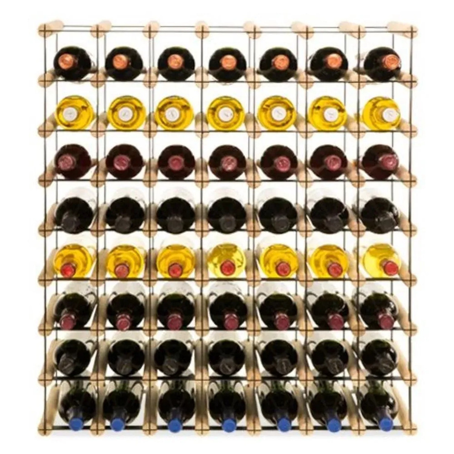 PROREGAL Modulares Weinregal Vinotega Mod Metal aus massivem Kiefernholz in Natur, Farbe Braun, H x B x T: 82,5 x 72,5 x 24,5 cm, Platz für 56 Flaschen - Bild 2
