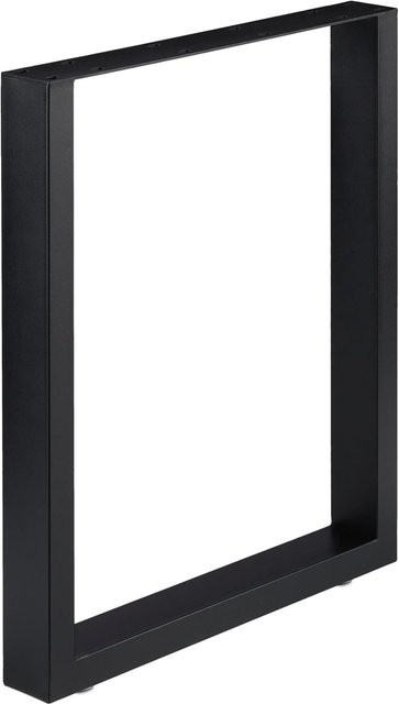 Relaxdays Tischkufen 2er Set aus Stahl in Schwarz Matt im Industrial Design, Höhe: 72 cm, Breite: 60 cm - Bild 1