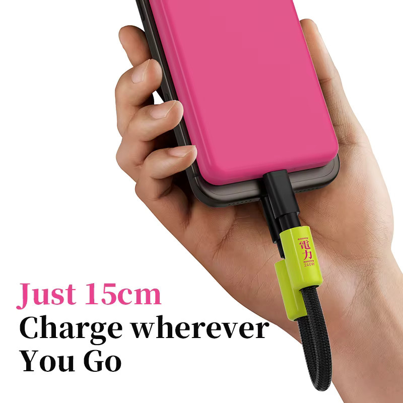 Hagibis Handy-Lanyard USB-C auf USB-C Ladekabel als tragbarer Schlüsselanhänger in Silber - Bild 3