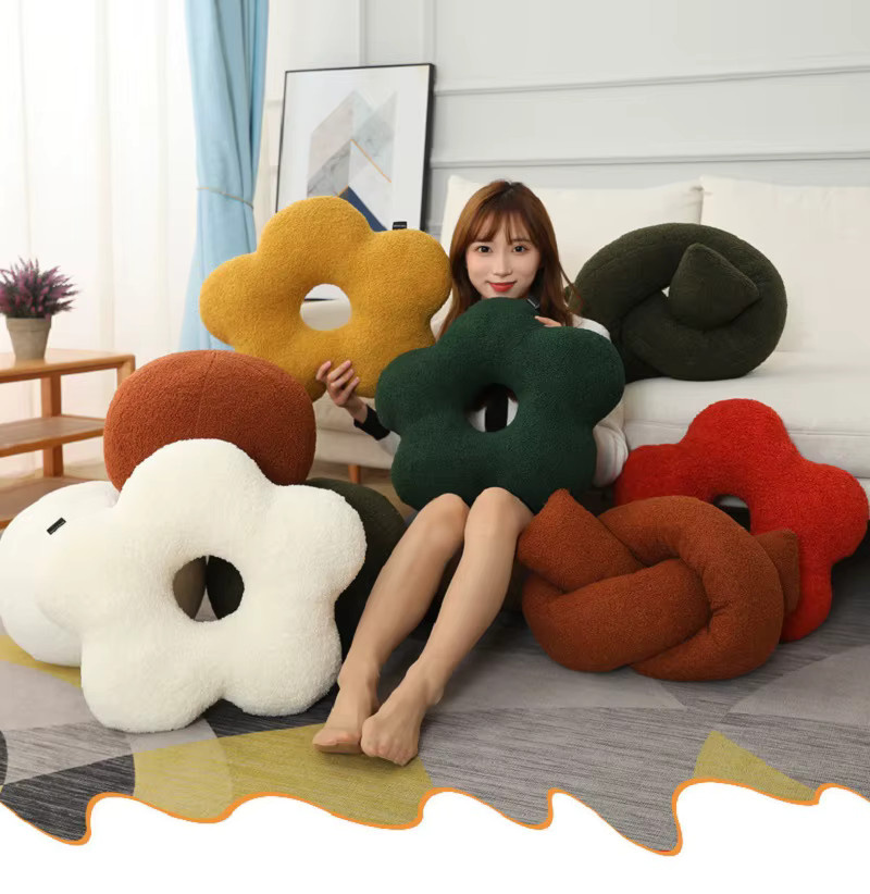 Inyahome Blumenkissen in Form eines Gänseblümchens, weißes Deko-Wurfkissen für Sofa und Schlafzimmer, B/B/H: 45,72 x 45,72 x 3,0 cm - Bild 4