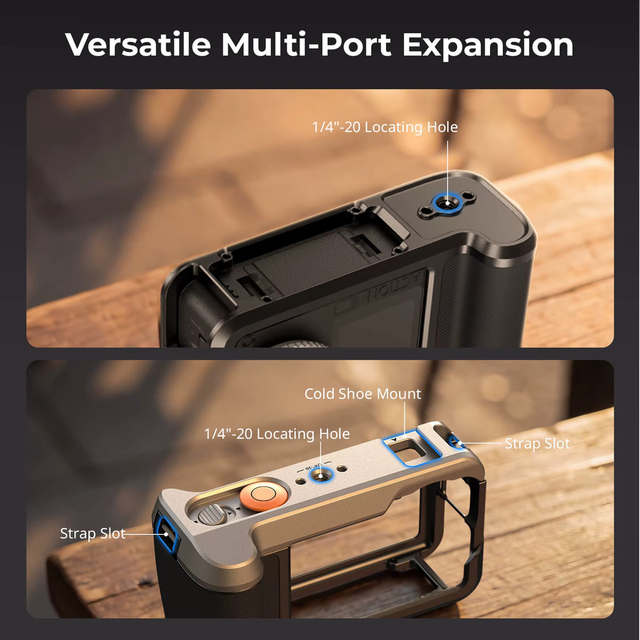 SmallRig Street-Photography-Cage All-in-One-Griffset für DJI OSMO Action 6 in Schwarz mit Schultergurt - 5891 - Bild 2