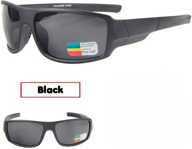 Queshark Sportsonnenbrille, Vollrand, Kunststoff, schwarz, polarisiert - Bild 1