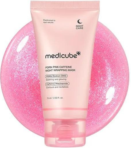 medicube PDRN Pink Koffein Übernacht-Wrapping-Maske, 3 Stück, rosa - Bild 1