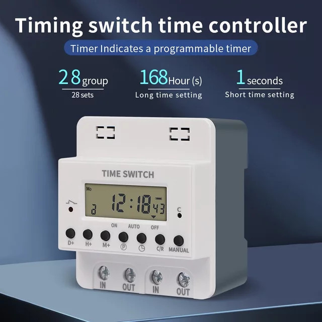 JUANJUAN Digitale Zeitschaltuhr für die DIN-Schiene, elektronischer wöchentlicher Zeitregler, 220V 60A, Weiß - Bild 1