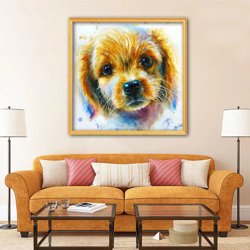 FIYO 5D DIY Diamantmalerei Hund als Motiv für die Wanddekoration, Mehrfarbig, B/H: 30 x 30 cm - Bild 2