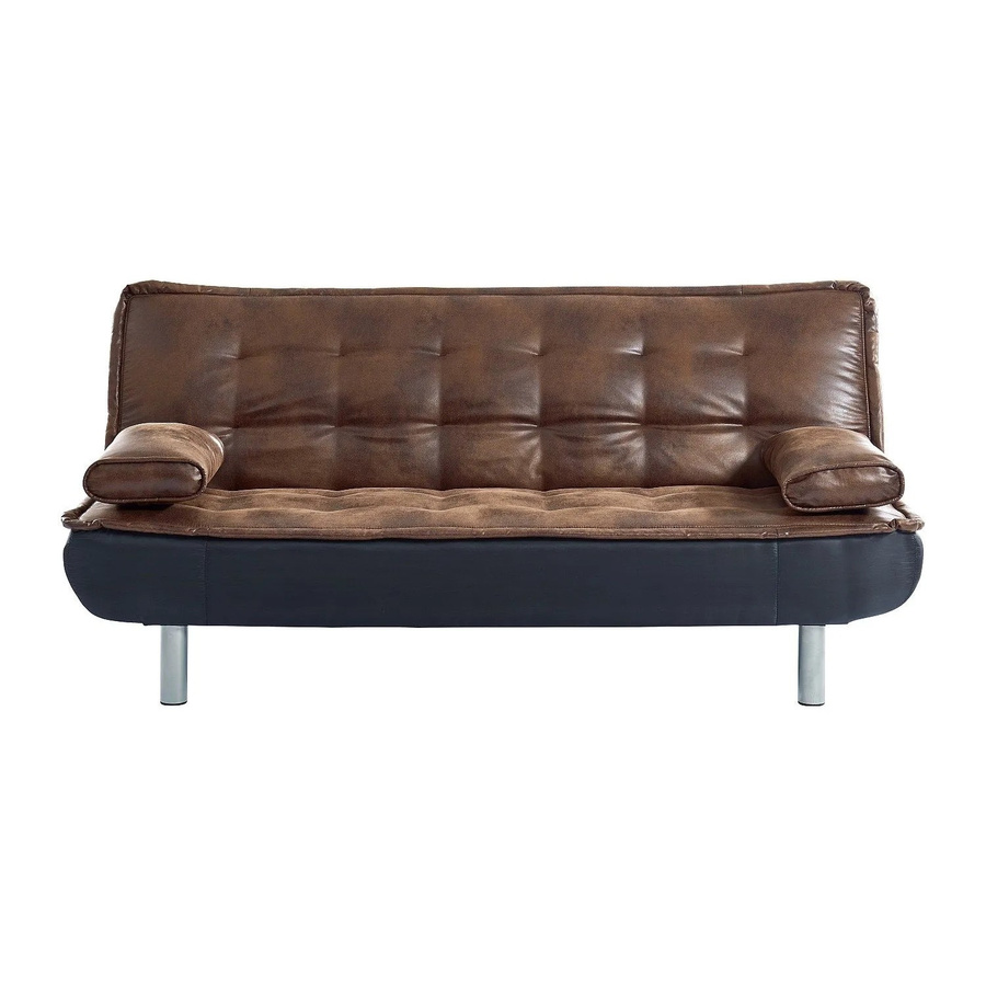 Vente-unique Schlafsofa Mishan Braun im Vintage-Stil mit Schlaffunktion und Armlehnen - Bild 2