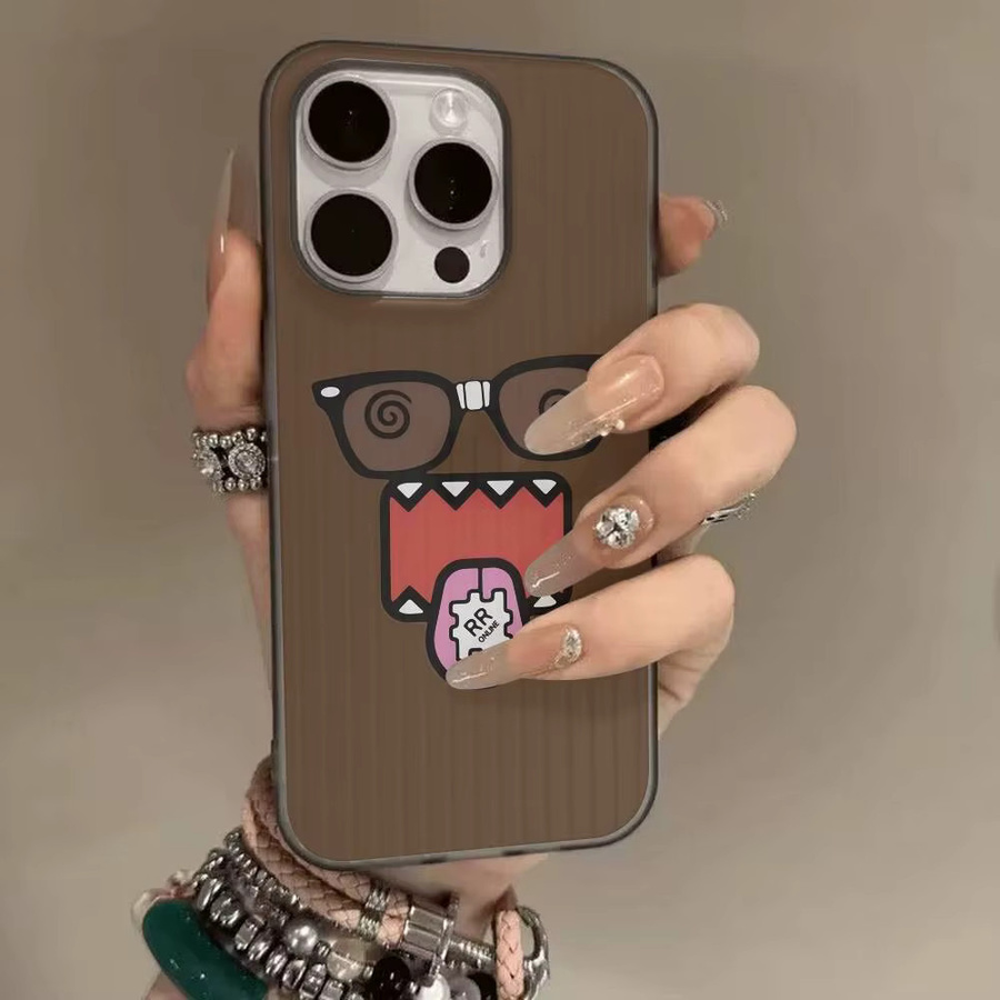 Handyhülle mit Domo-Kun Modedesign und gewelltem Muster für iPhone 11 bis iPhone 17 Pro Max, matte Abdeckung - Bild 5