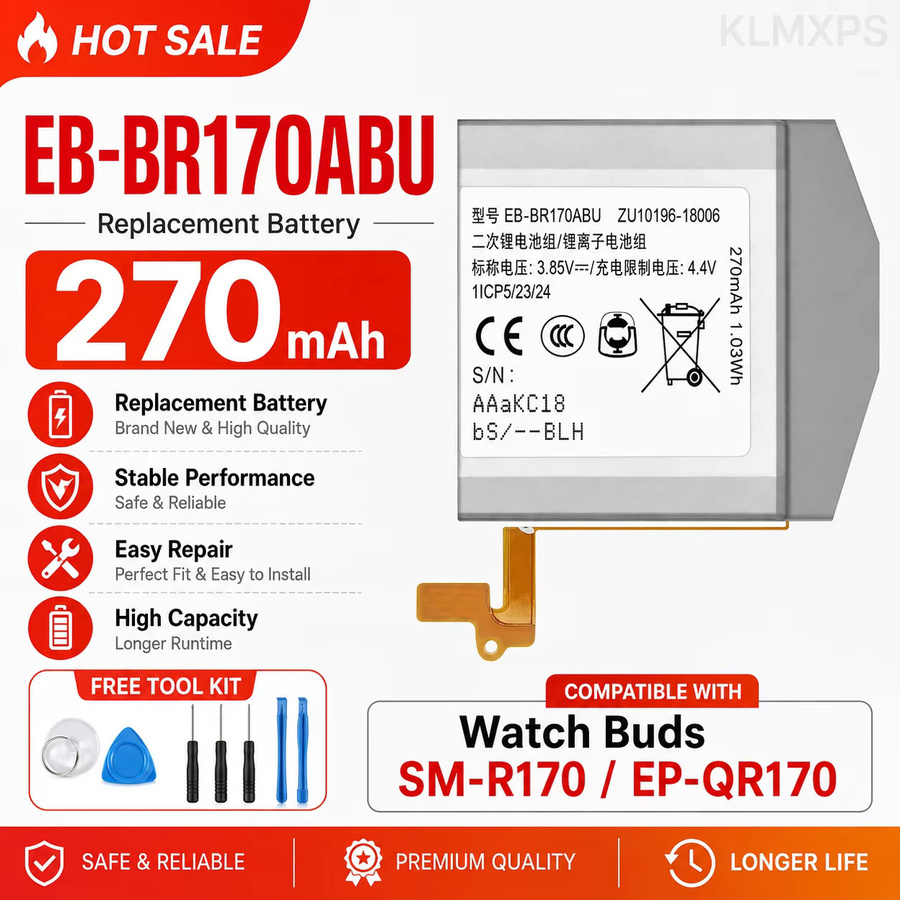 Samsung Ersatz-Uhrenbatterie in Silber für Galaxy Watch BR170 Gear S2 S4 Active 2 R800 R810 R500 3 Frontier - Bild 2