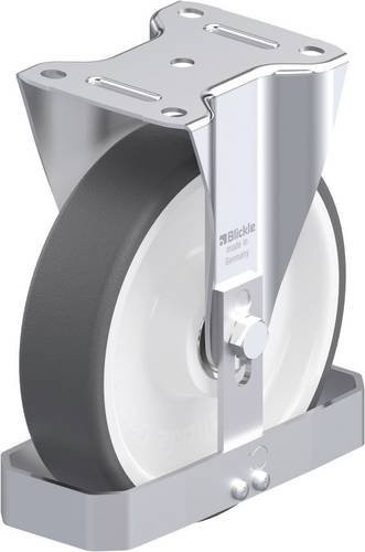 Blickle B-POTH 200K-FS Stahlblech-Bockrolle in Grau und Weiß mit 200 mm Rad-Durchmesser und 400 kg Tragfähigkeit - Bild 1