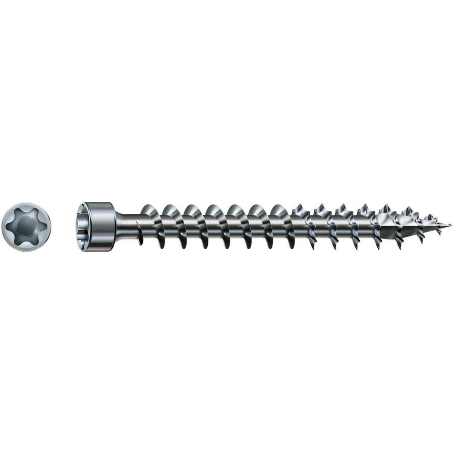 Spax Zylinderkopf Holzschraube mit T-Star Plus-Antrieb aus verzinktem Stahl in Silber, Durchmesser: 6 mm, Länge: 100 mm - Bild 2