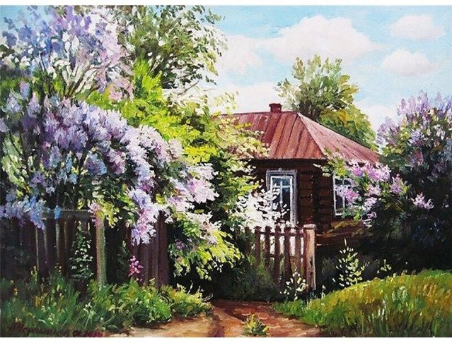 DIY 5D Diamant Malerei Landschaft mit Blumen und Frühling Motiven, Multicolor, B/H: 40 x 50 cm - Bild 1