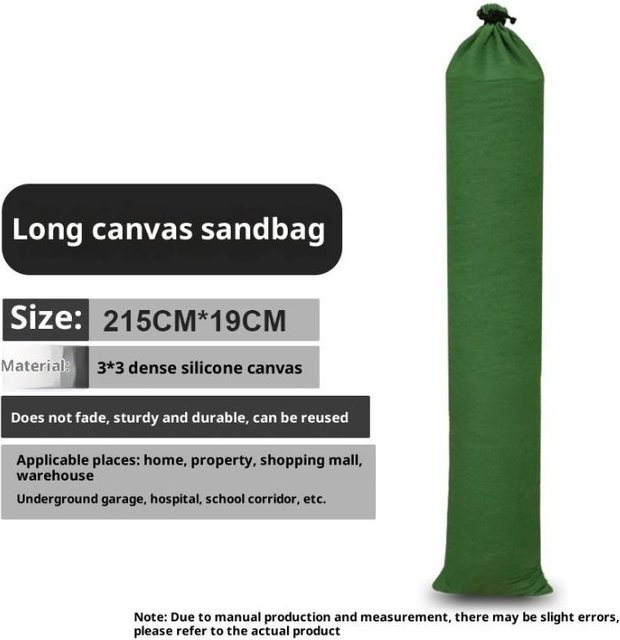 Happies Hochwasserschutz Sandsäcke aus Segeltuch, 14 Stück, grün, Länge: 215 cm, Breite: 19 cm - Bild 1