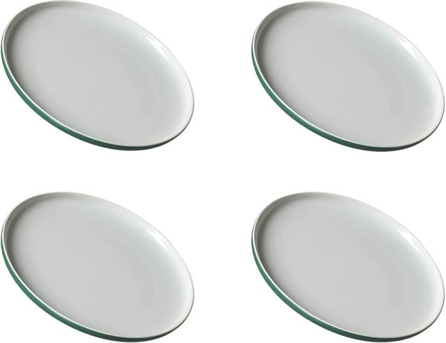 Ritzenhoff & Breker Jasper Speiseteller aus Steinzeug, 4er Set, Grün/Weiß, Durchmesser: 26 cm - Bild 1