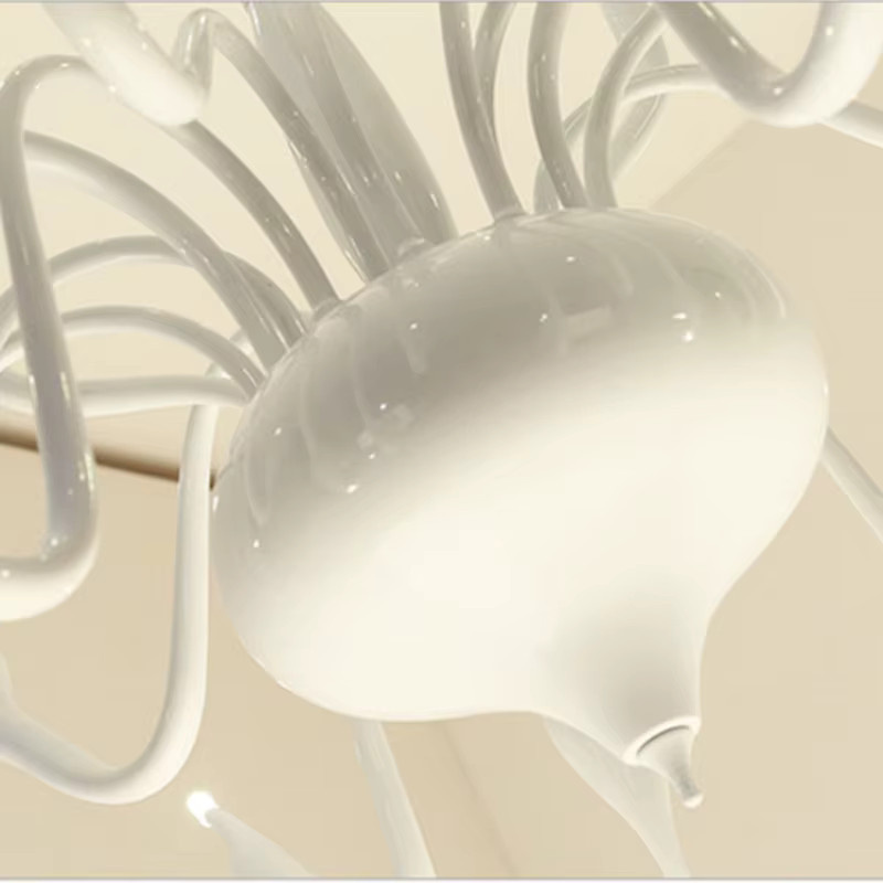 HomeLover G4 LED Swan Kronleuchter Modernes Design aus Glas für Schlafzimmer und Foyer in Schwarz, Weiß oder Gold/Messing - Bild 2