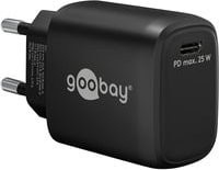 Goobay USB-C PD GaN Schnellladegerät 25 Watt in Schwarz - Bild 1