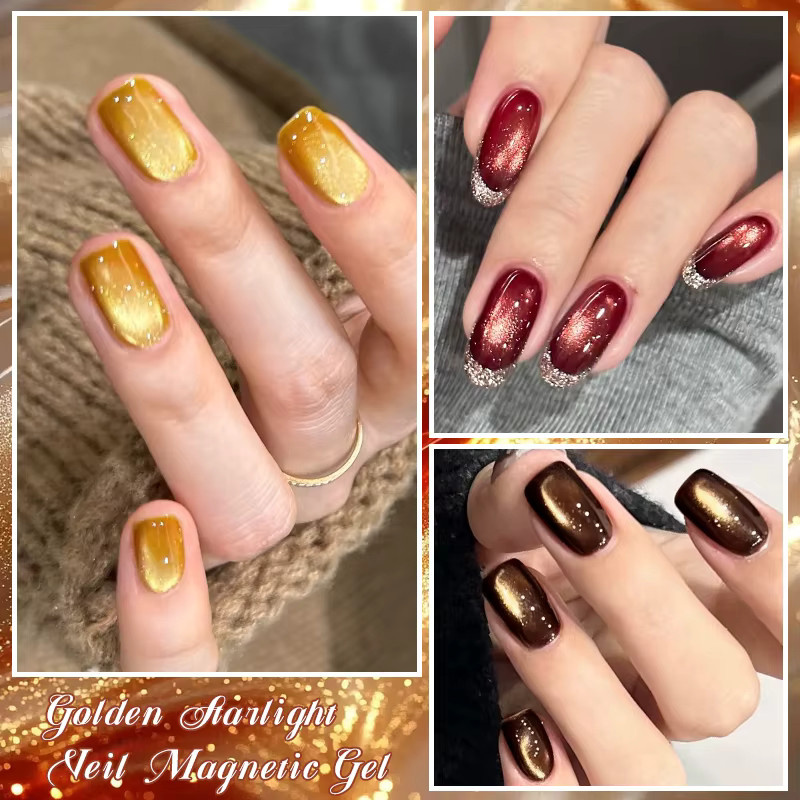 Mtssii Golden Starlight Veil Magnetischer Gel-Nagellack, 7 ml, schimmernd - Bild 2