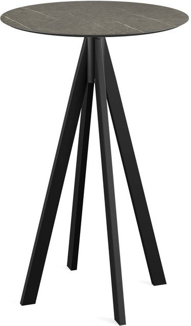 Feros Stehtisch Infinity mit HPL-Platte, rund, braun, Höhe: 109,2 cm, Durchmesser: 70 cm - Bild 1