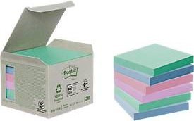 Post-it Recycling Notes Tower Haftnotizen in Multicolour, 6 x 100 Blatt, Breite: 7,6 cm, Höhe: 7,6 cm - Bild 1
