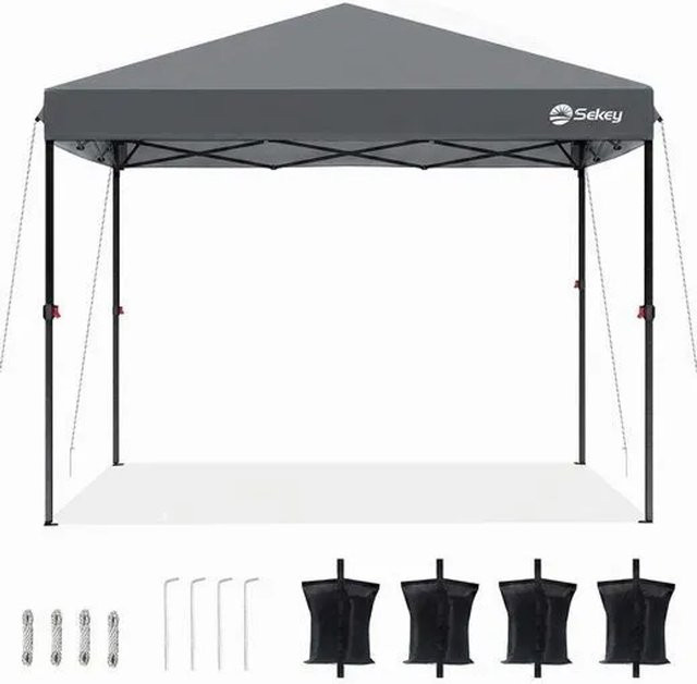 Sekey Faltpavillon Pop Up in Grau aus wasserdichtem Oxford-Gewebe mit UV-Schutz, B/T: 300 x 300 cm, Höhe: 270 cm - Bild 1