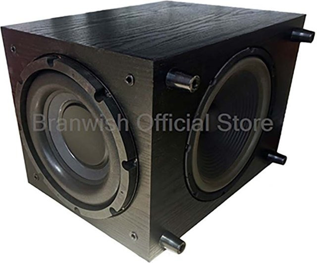 Branwish 10 Zoll 500 W Passiv-Subwoofer in Schwarz/Applewood für Heimkino und Desktop - Bild 1