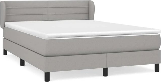vidaXL Boxspringbett mit Matratze Hybrid-Design in Hellgrau, B/T/H: 140 x 200 x 147 cm - Bild 1