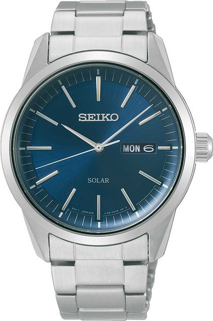 Seiko Armbanduhr, Solar, Edelstahl, Blau, 40 mm, Herren - Bild 1