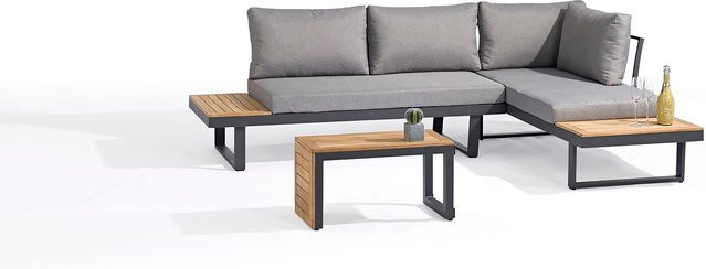 Olympia Loungemöbel Gartenmöbel aus pulverbeschichtetem Aluminium und Akazienholz - Bild 1