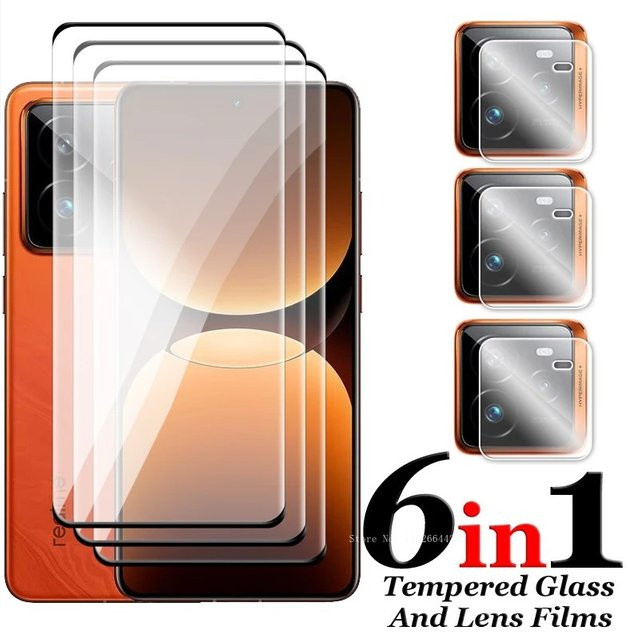 6 in 1 Kamera-Schutzfolie aus gehärtetem Glas für Realme GT 7 Pro, 3D gebogene Vollabdeckung, transparent - Bild 1