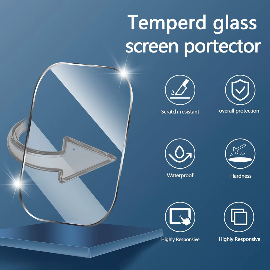 Amazfit Bip Max Displayschutzfolie aus gehärtetem Glas mit Installationsset, transparent, 9H kratzfest - Bild 2