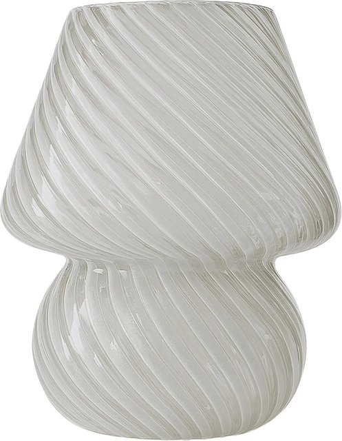 Relaxdays Tischlampe im Pilzdesign aus Glas und Kunststoff, Weiß und Transparent, LED, Batteriebetrieben, Höhe: 24 cm, Durchmesser: 16 cm - Bild 1