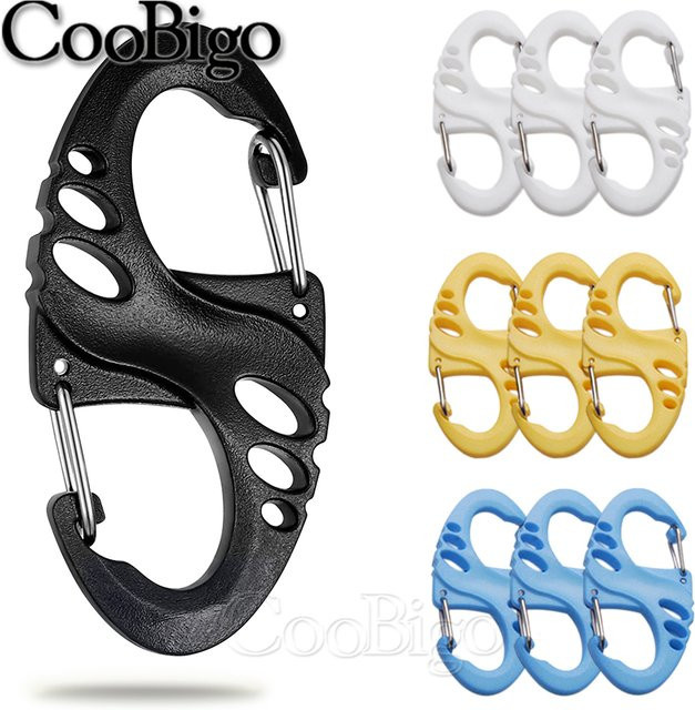 10er Set CooBigo Kunststoff S-Karabinerhaken in Blau für Rucksack und Paracord DIY Zubehör - Bild 1