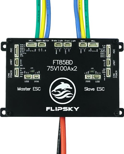 Flipsky FT85BD ESC Geschwindigkeitsregler mit Aluminiumgehäuse für Elektro-Skateboard, Scooter, E-Bike und Elektromotorrad in Schwarz und Silber - Bild 1