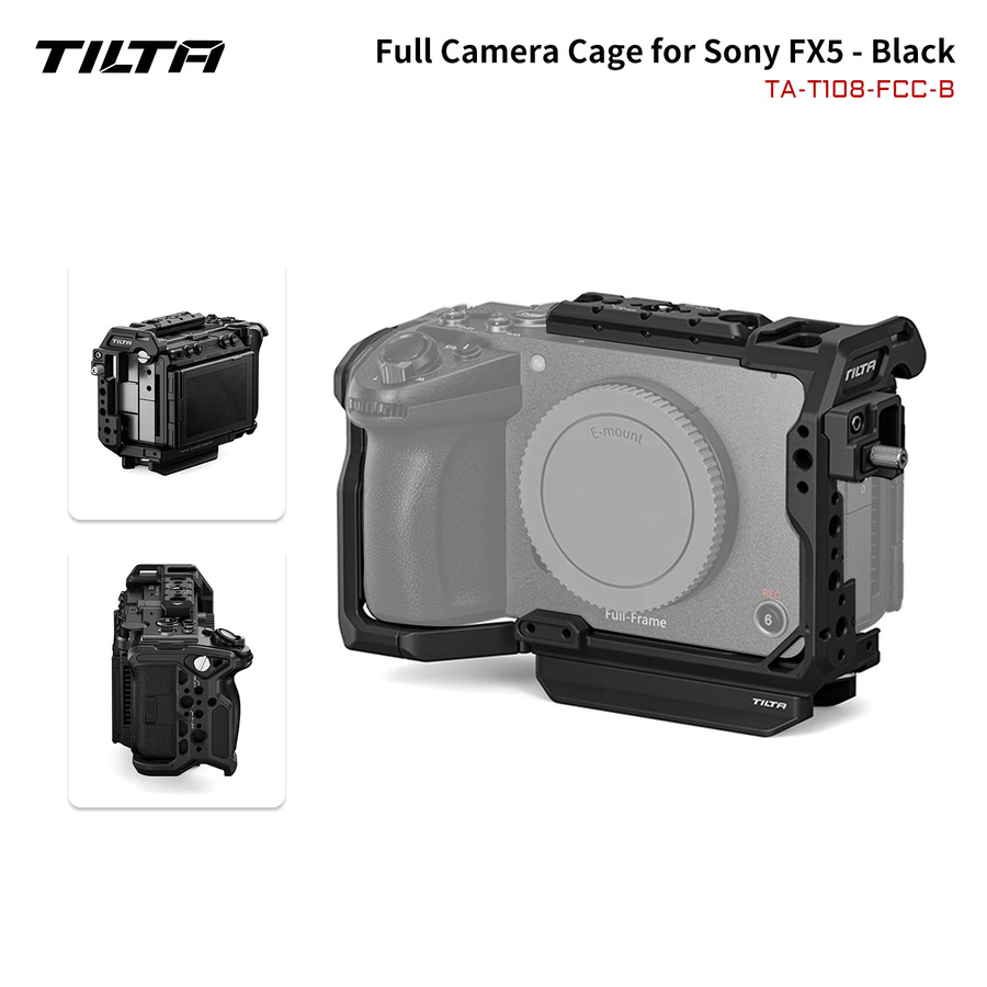 Tilta Kamera-Cage Pro Kit für Sony FX5 in Schwarz mit ARCA Schnellwechselplatte und HDMI-Kabelklemme TA-T108 - Bild 1