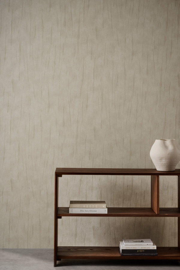 Harlequin Tapete Tule in Limestone Beige mit abstraktem Streifenmuster und Vinyl-Oberfläche, vorgestrichen - Bild 2