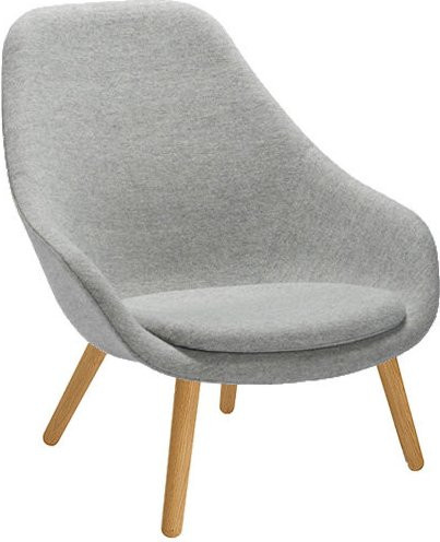 HAY About A Lounge Chair High Aal 92 in Grau mit Armlehnen und Schurwolle-Bezug - Bild 1