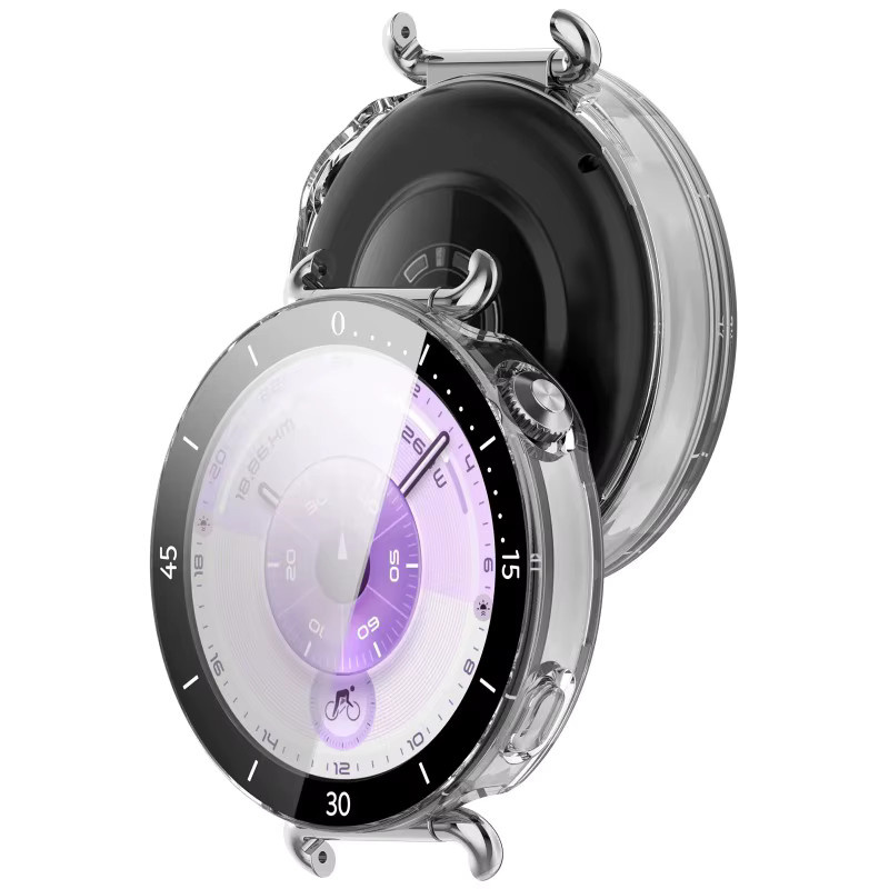 Schutzhülle und Glas für Huawei Uhr GT6 41mm, Schwarz - Bild 4