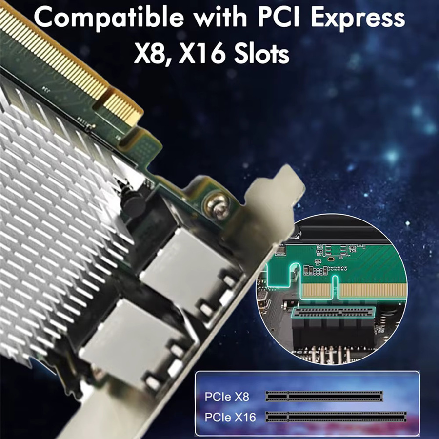 Intel X540-T2 Dual RJ45 PCIe x8 10GbE Ethernet Netzwerkadapter in Silber und Weiß - Bild 2