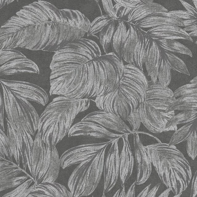 e-Delux Vlies-Tapete Floral Nature in Grau, Silber und Anthrazit mit botanischem Muster - Bild 1