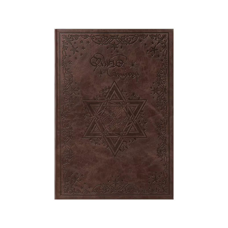 A5 Hexagramm Notizbuch 2026 mit Vintage Esoterik Design und linierten Seiten in Schwarz oder Braun - Bild 2
