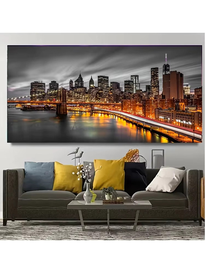 DIY Diamant-Malerei New York Manhattan Cityscape von funbeads mit runden Diamanten als Mosaik-Stickerei zur Wanddekoration - Bild 3