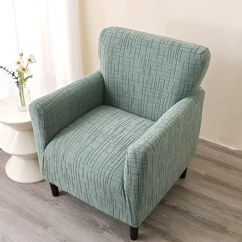 WANERQU Jacquard-Sesselbezug in Grün, elastischer Einzelsofa-Überzug für Armlehnstühle - Bild 4