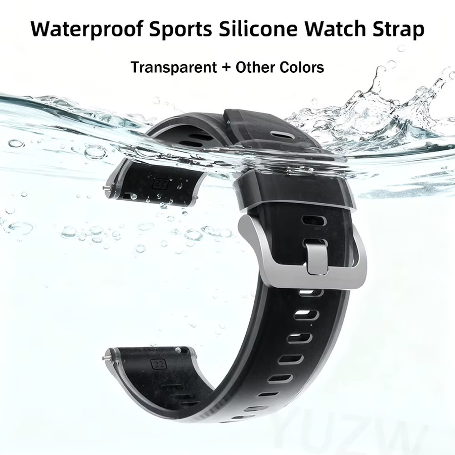 Uhrenarmband Silikon, 22 mm, transparent, zweifarbig, Unisex - Bild 2
