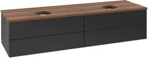V&B Waschtischunterschrank Antao mit Beleuchtung und Front ohne Struktur, Farbe: Weiß lackiert, B/T: 160 x 50 cm - Bild 1