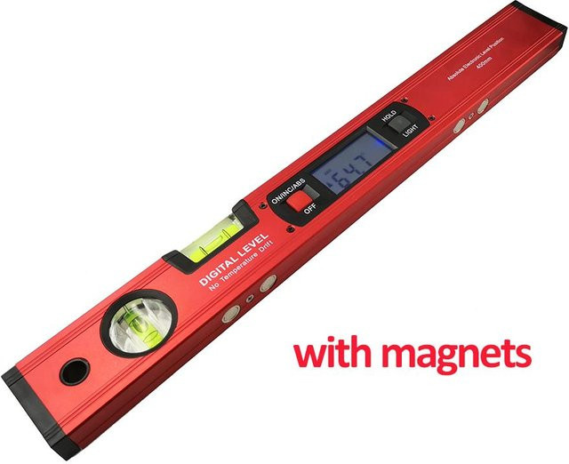 Digitaler Winkelmesser LeFavor in Rot, elektronische Wasserwaage und Neigungsmesser mit 360 Grad Messbereich, Länge: 40 cm - Bild 1
