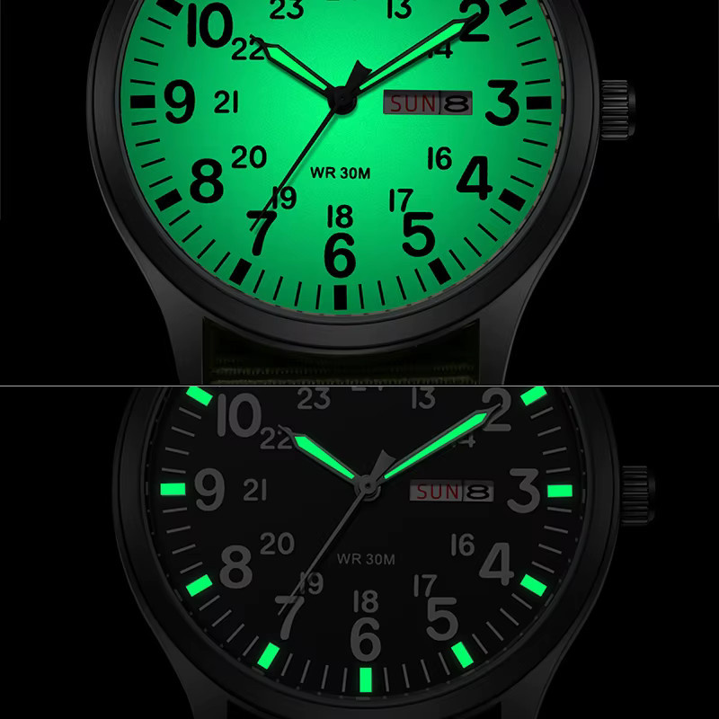 TPW Field Watch, Analoguhr, Quarzwerk, Edelstahl, Textil/NATO, Schwarz, Unisex - Bild 3