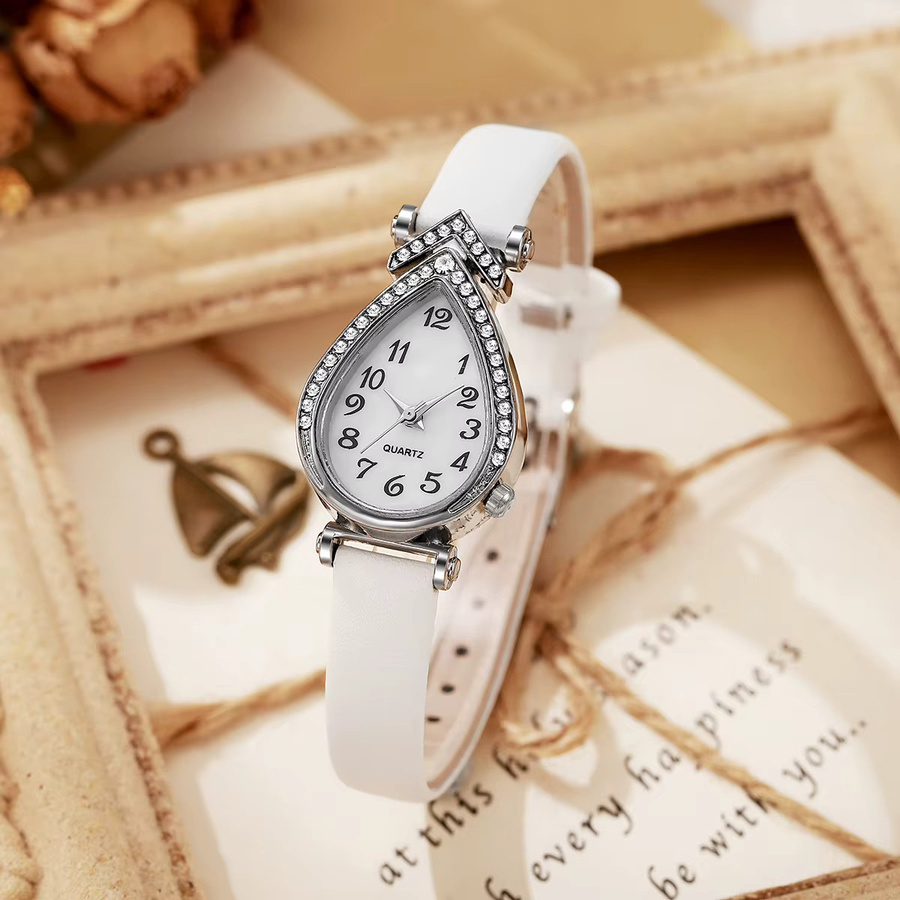 yolako Armbanduhr, Quarz, Leder, Grün, Diamantbesetzt, Damen - Bild 3