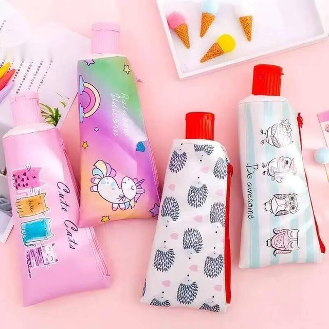 Lytwtw's Kawaii Zahnpasta-Styling Stiftepouch aus PU-Leder in Multicolour mit Reißverschluss - Bild 1