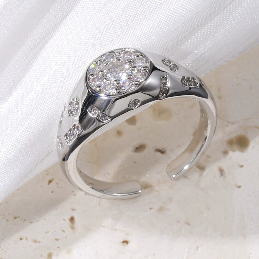 LNCHRAN Ring, Bicolor, Zirkonia, Damen, Vintage - Bild 1