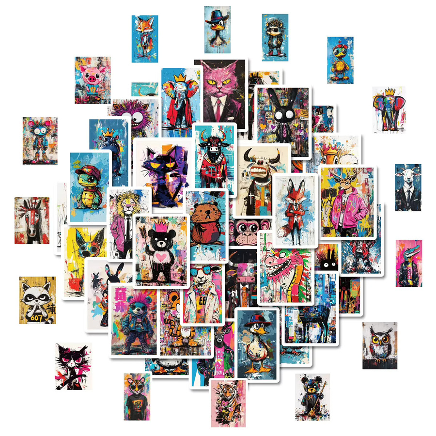 50 Stück LanLan Sticker World Graffiti Aufkleber im Basquet-Style, Multicolour, für Helm, Fahrrad und Notizbuch - Bild 4