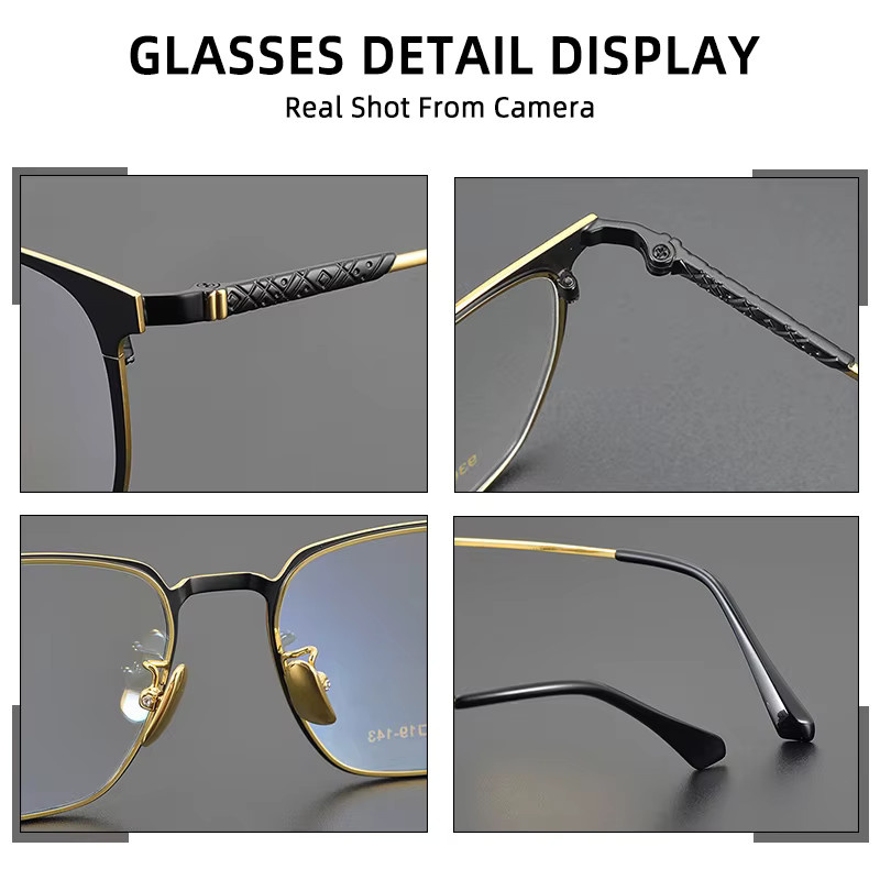 BLMUSA Lesebrille, Titan, Vollrand, Square, Schwarz, Herren - Bild 3